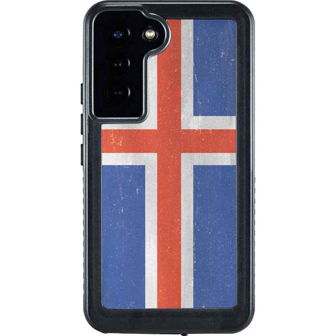 Iceland Flag Distressed Galaxy S23 Plus Waterproof Case