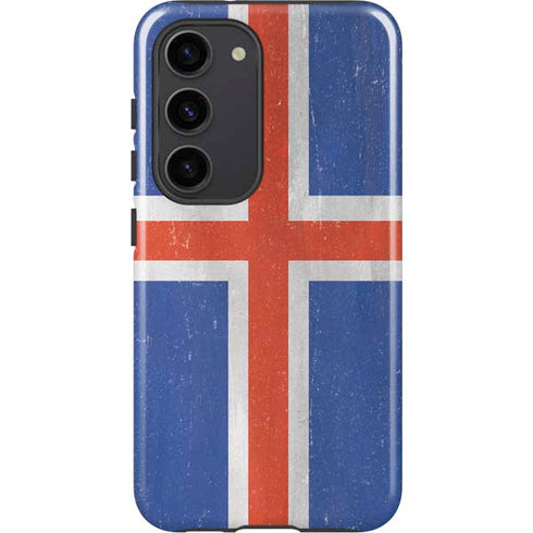 Iceland Flag Distressed Galaxy S23 Pro Case