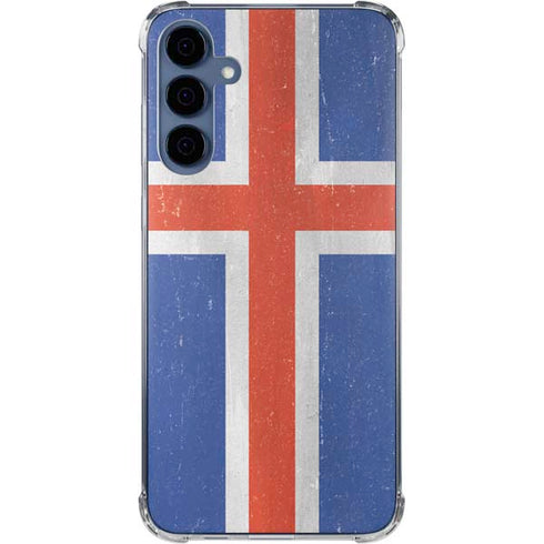 Iceland Flag Distressed Galaxy S24 Clear Case