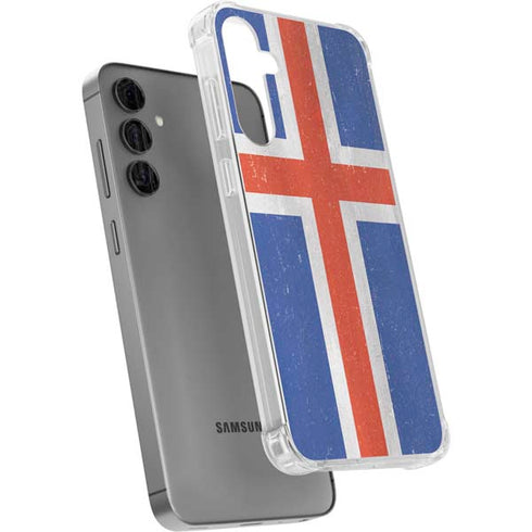 Iceland Flag Distressed Galaxy S24 Plus Clear Case
