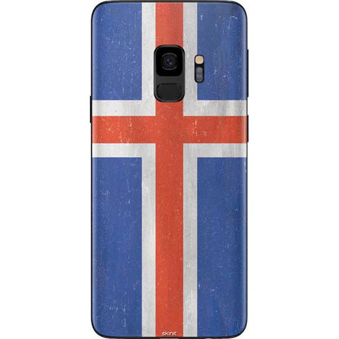 Iceland Flag Distressed Galaxy S9 Skin