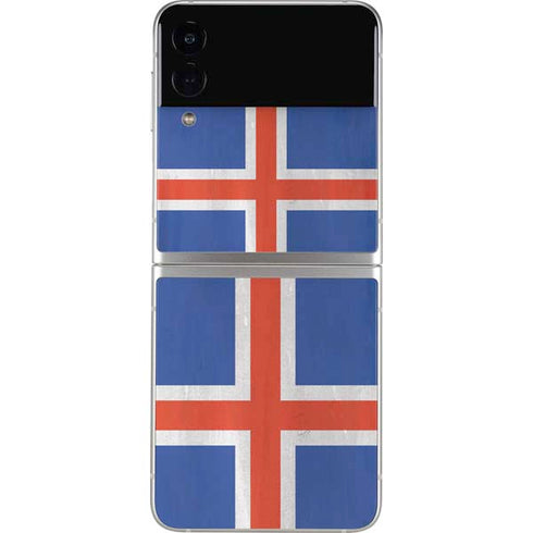 Iceland Flag Distressed Galaxy Z Flip4 5G Skin
