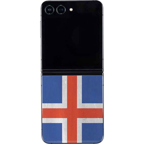 Iceland Flag Distressed Galaxy Z Flip5 5G Skin