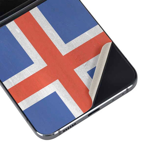 Iceland Flag Distressed Galaxy Z Flip5 5G Skin