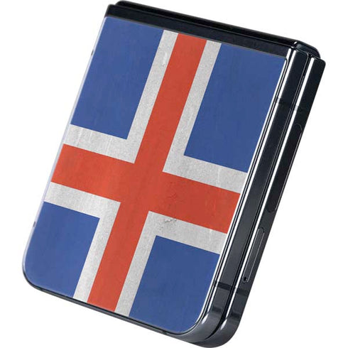 Iceland Flag Distressed Galaxy Z Flip5 5G Skin