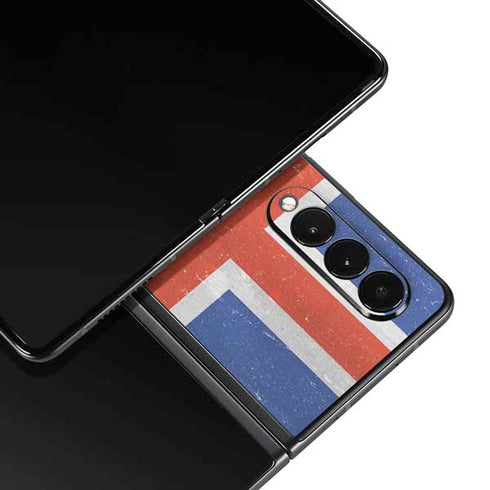 Iceland Flag Distressed Galaxy Z Fold3 5G Skin