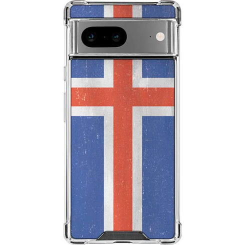 Iceland Flag Distressed Google Pixel 8 Clear Case