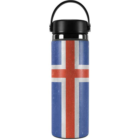 Iceland Flag Distressed Hydro Flask 20oz Wide Mouth Skin