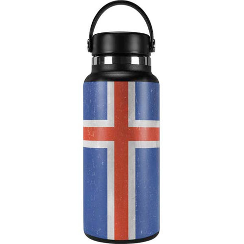 Iceland Flag Distressed Hydro Flask 32oz Wide Mouth Skin