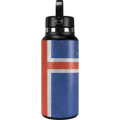 Iceland Flag Distressed Hydro Flask 32oz Wide Mouth Skin