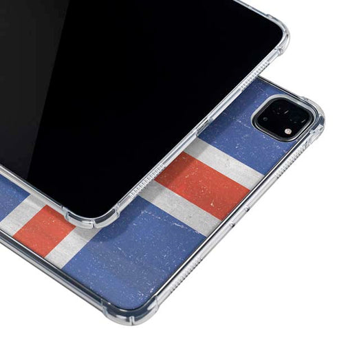 Iceland Flag Distressed iPad Pro 12.9in (2020) Clear Case