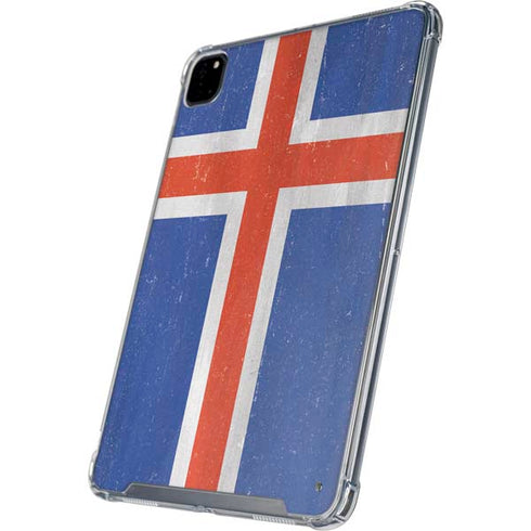 Iceland Flag Distressed iPad Pro 12.9in (2020) Clear Case