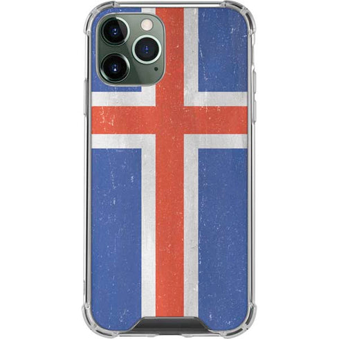 Iceland Flag Distressed iPhone 11 Pro Max Clear Case