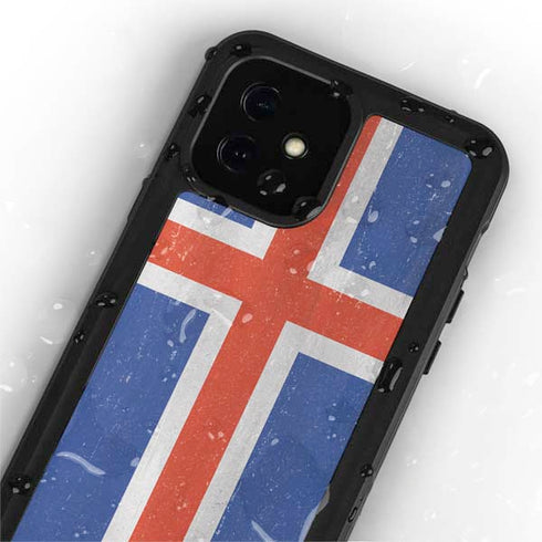 Iceland Flag Distressed iPhone 12 Waterproof Case
