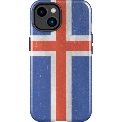 Iceland Flag Distressed iPhone 15 Plus Impact Case