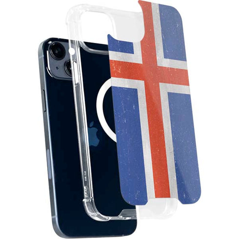 Iceland Flag Distressed iPhone 14 Plus MagSafe Case
