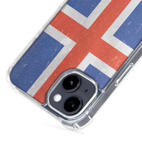 Iceland Flag Distressed iPhone 15 Plus MagSafe Case