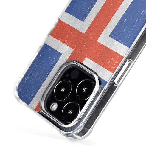 Iceland Flag Distressed iPhone 14 Pro Max MagSafe Case