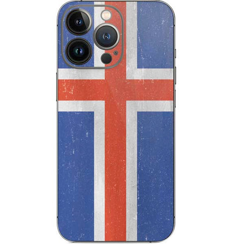 Iceland Flag Distressed iPhone 14 Pro Skin