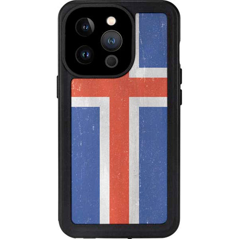 Iceland Flag Distressed iPhone 14 Pro Waterproof Case