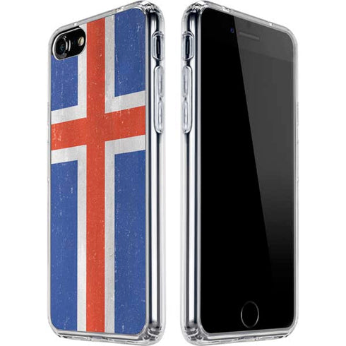 Iceland Flag Distressed iPhone SE (2nd & 3rd Gen) Clear Case