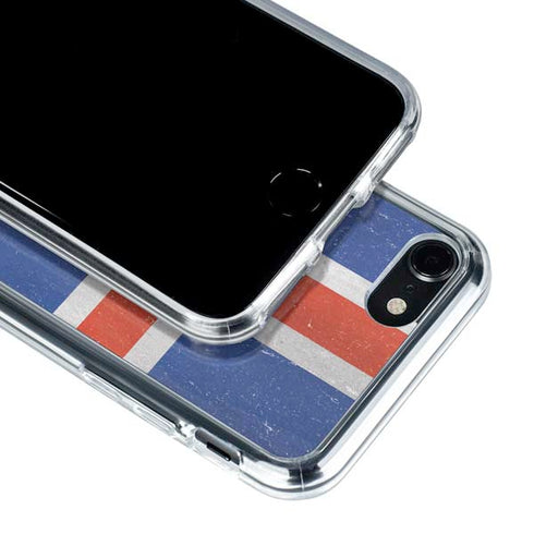 Iceland Flag Distressed iPhone SE (2nd & 3rd Gen) Clear Case