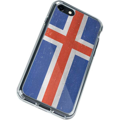 Iceland Flag Distressed iPhone SE (2nd & 3rd Gen) Clear Case