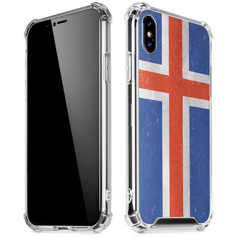 Iceland Flag Distressed iPhone XS Max Clear Case