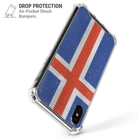 Iceland Flag Distressed iPhone XS Max Clear Case