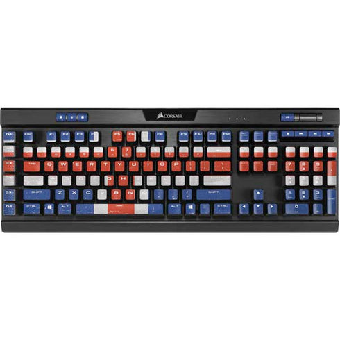 Iceland Flag Distressed K95 RGB PLATINUM Mechanical Gaming Keyboard Skin