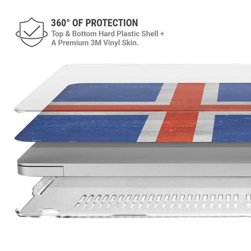 Iceland Flag Distressed MacBook Pro 15in (2016-19) Case plus Skin
