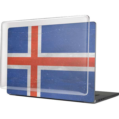 Iceland Flag Distressed MacBook Pro 16in (2021-25) Case plus Skin