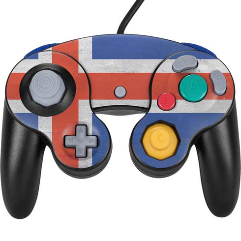 Iceland Flag Distressed Nintendo GameCube Controller Skin