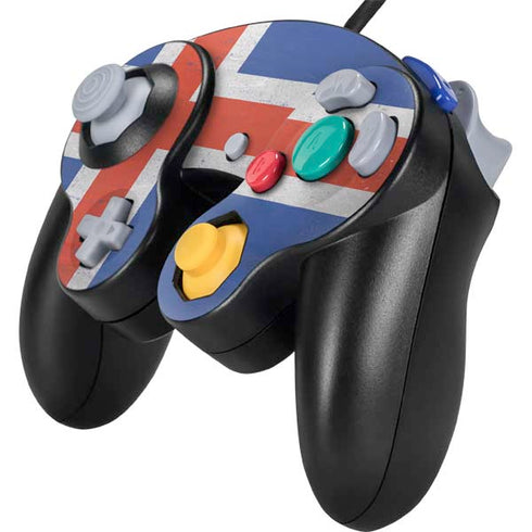 Iceland Flag Distressed Nintendo GameCube Controller Skin