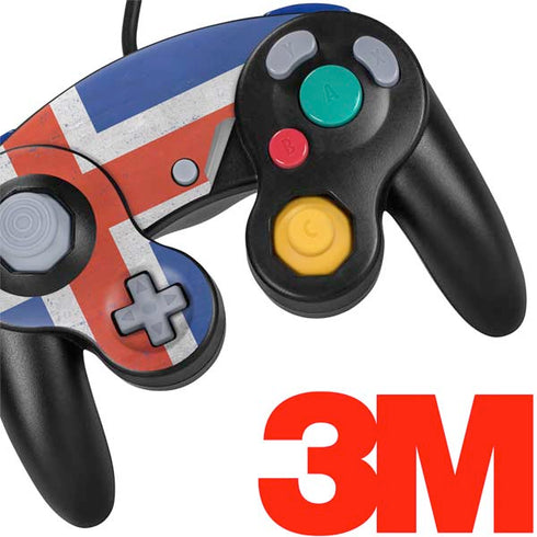 Iceland Flag Distressed Nintendo GameCube Controller Skin