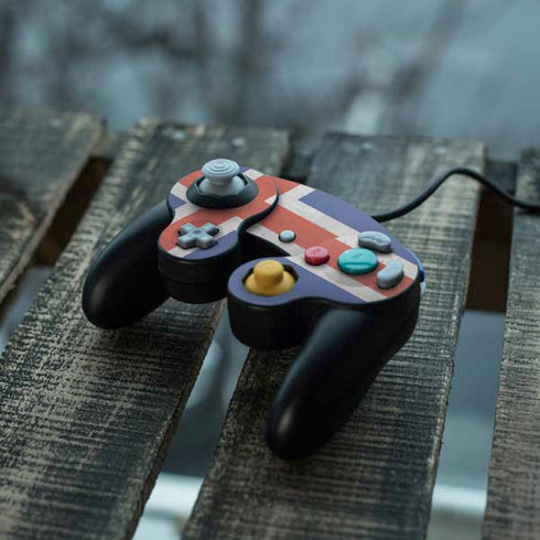 Iceland Flag Distressed Nintendo GameCube Controller Skin