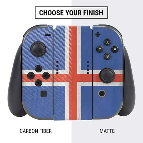 Iceland Flag Distressed Nintendo Switch Bundle Skin