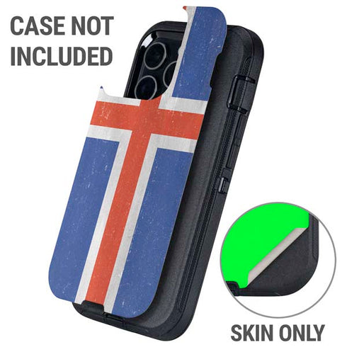 Iceland Flag Distressed Otterbox Defender iPhone Skin