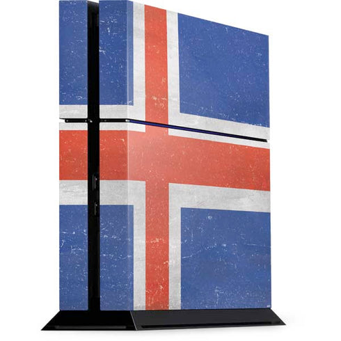 Iceland Flag Distressed PS4 Console Skin
