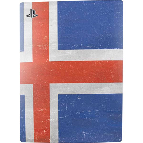 Iceland Flag Distressed PS5 Digital Edition Console Skin