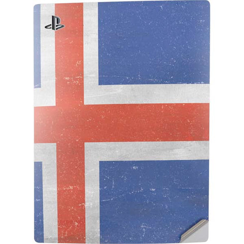 Iceland Flag Distressed PS5 Digital Edition Console Skin