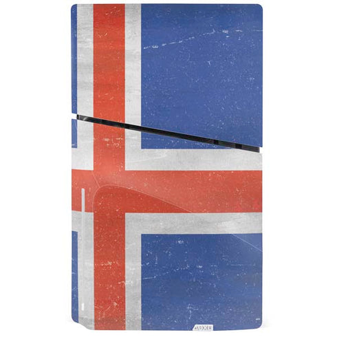 Iceland Flag Distressed PS5 Slim Disk Bundle Skin