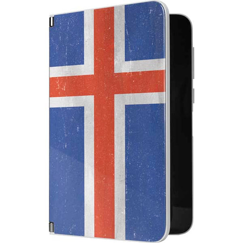 Iceland Flag Distressed Surface Duo Skin