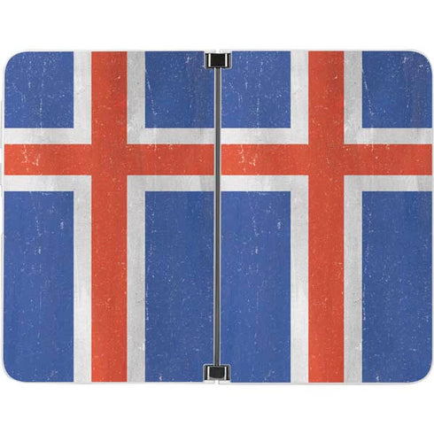 Iceland Flag Distressed Surface Duo Skin