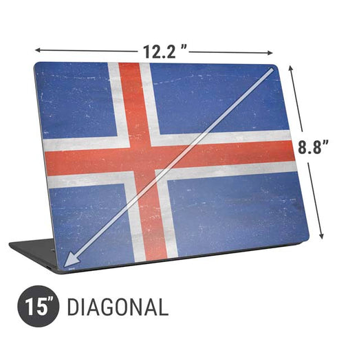 Iceland Flag Distressed Universal Laptop 15in (12.2 x 8.8in) Skin
