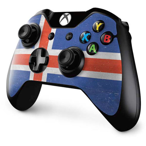 Iceland Flag Distressed Xbox One Controller Skin