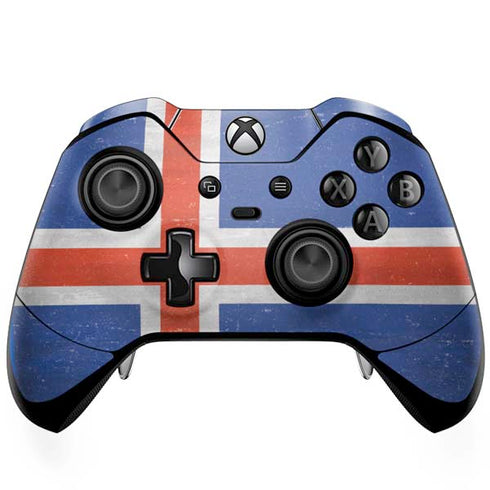 Iceland Flag Distressed Xbox One Elite Controller Skin