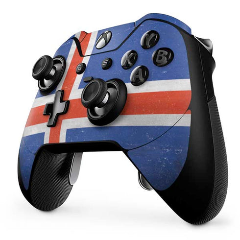 Iceland Flag Distressed Xbox One Elite Controller Skin