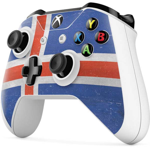 Iceland Flag Distressed Xbox One S Controller Skin
