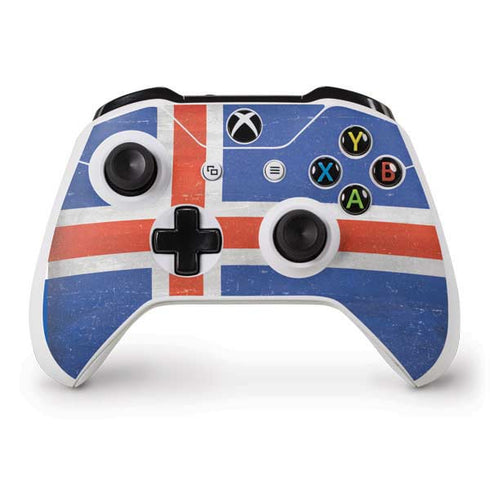 Iceland Flag Distressed Xbox One S Controller Skin